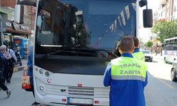 Manisa'da Trafik Zabıta ekiplerinden servis araçlarına denetim