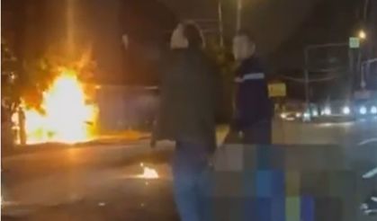 Moskova'da lüks bir Aurus limuzin araçta patlama meydana geldi
