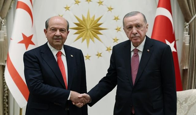 Cumhurbaşkanı Erdoğan, KKTC Cumhurbaşkanı Tatar ile bir araya geldi