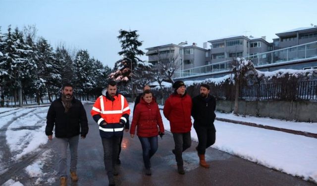 Kocaeli İzmit'te Hürriyet, Kuruçeşme’de kar denetimine çıktı