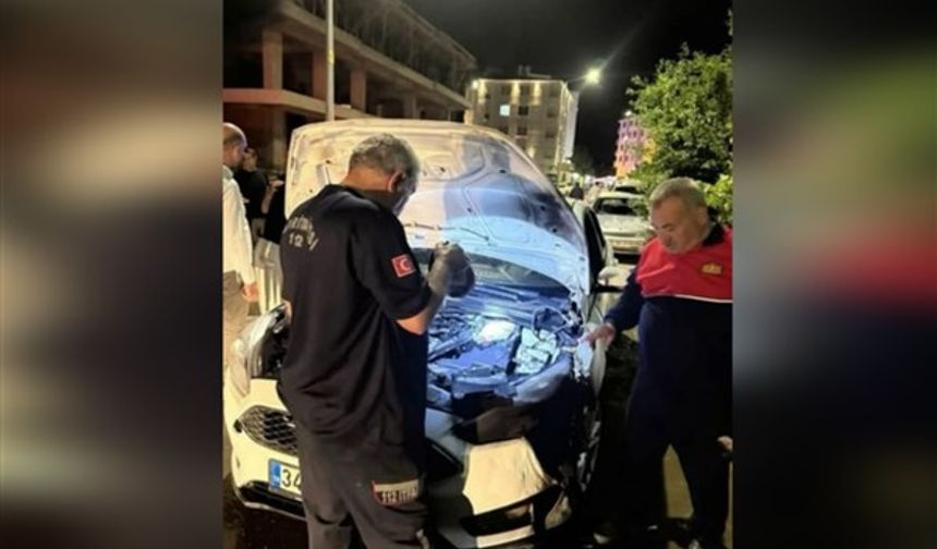 Iğdır'da araç yangını kısa sürede söndürüldü
